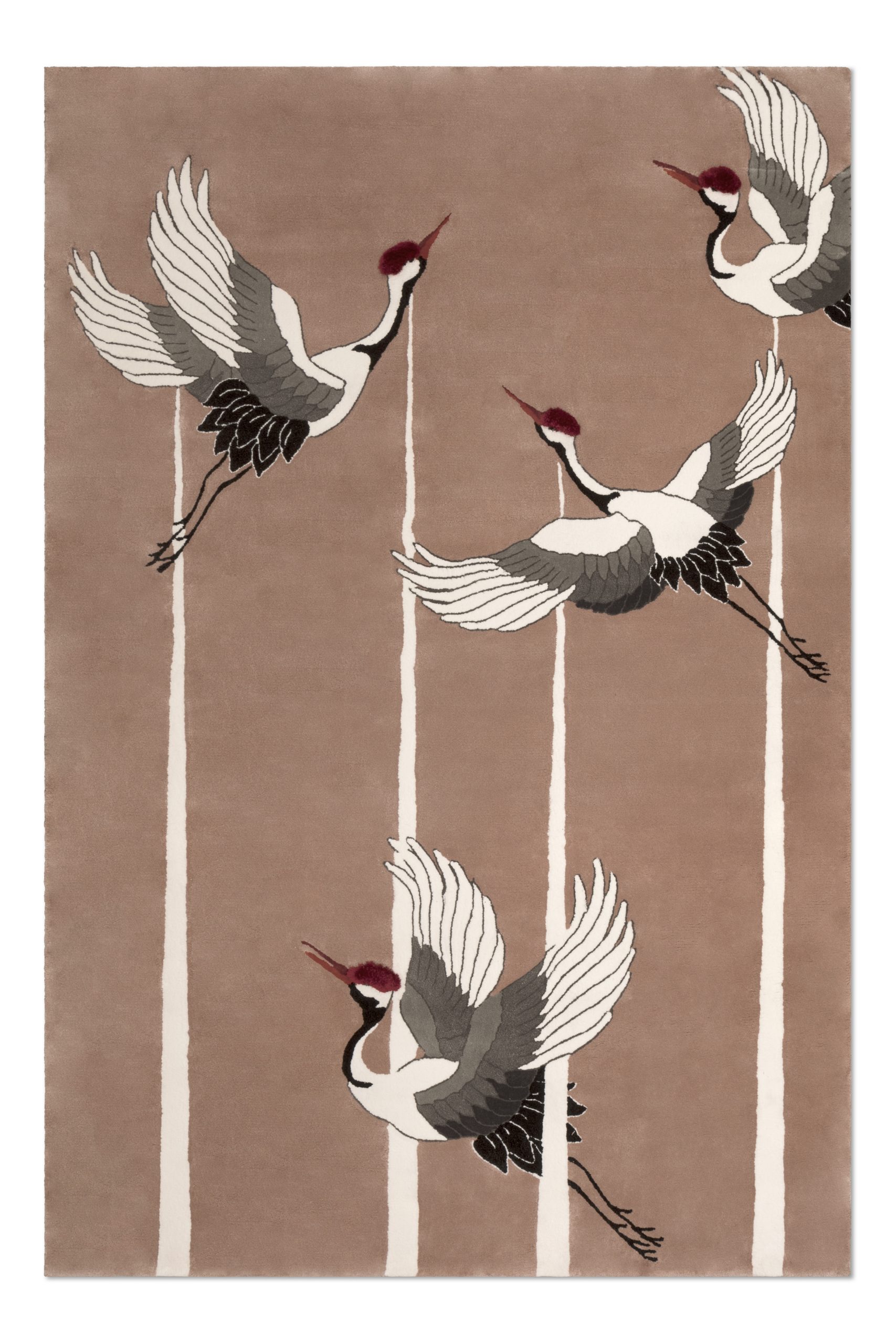 Heron rug - neutral rug with bird design. Why Modern Wool Rugs Are The Best For A Reading Corner Interior Design