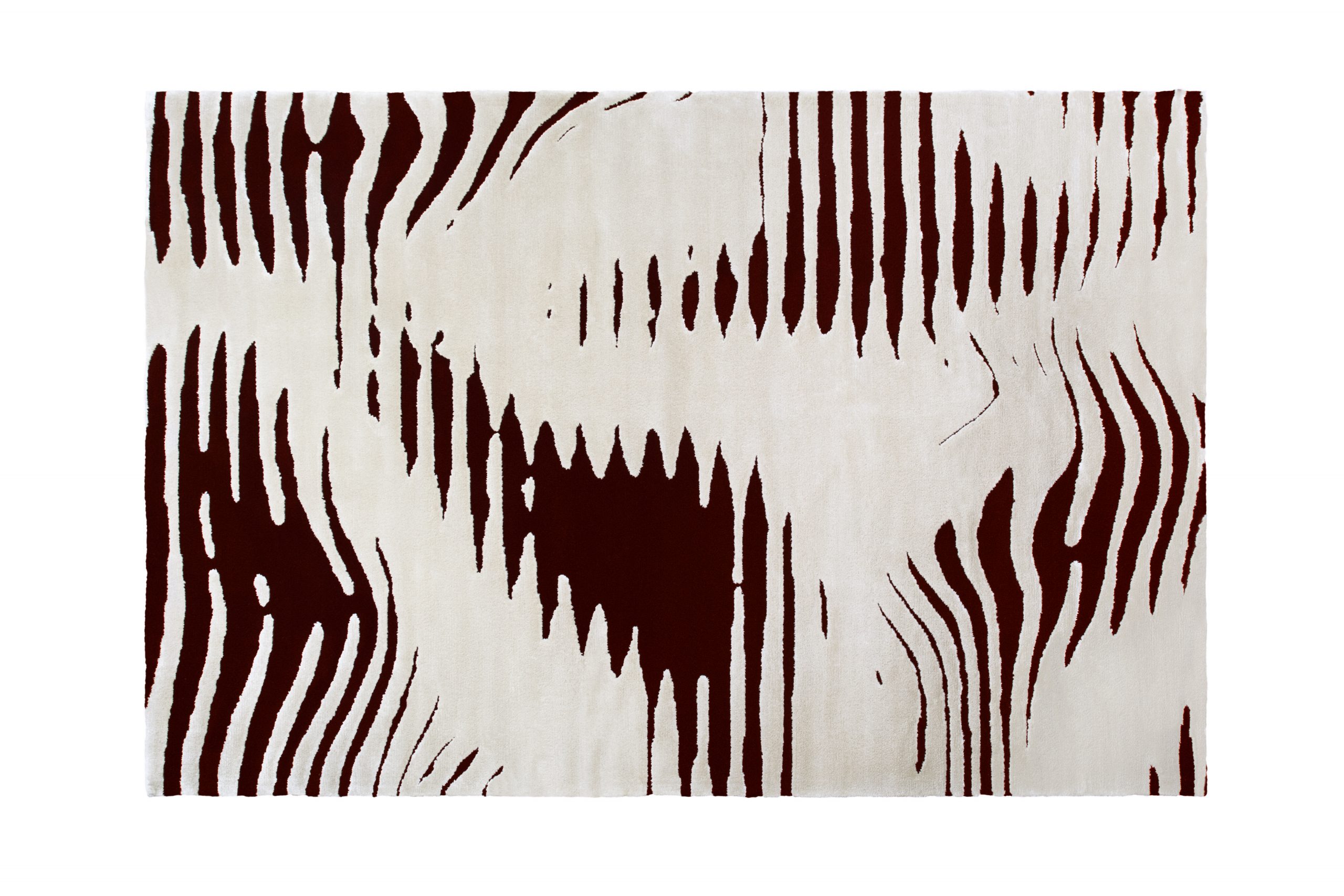 black and white rug with original design of stripes and abstract forms. Winter Interior Design Trends for 2022