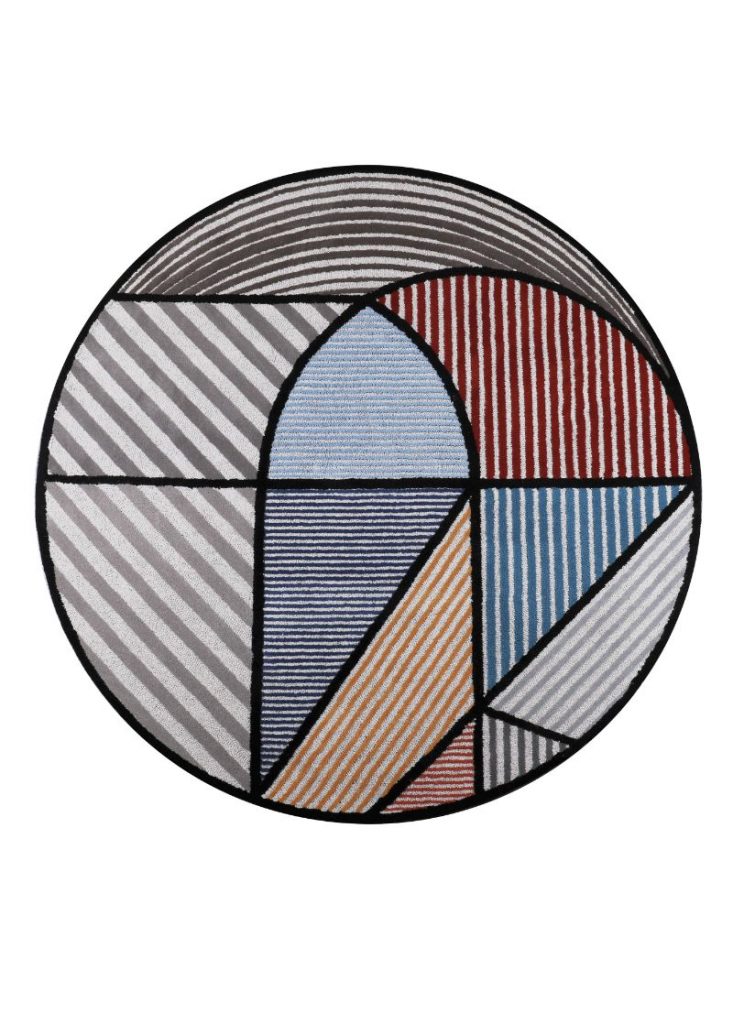 Lola Rug - round rug with a geometric design and very colorful