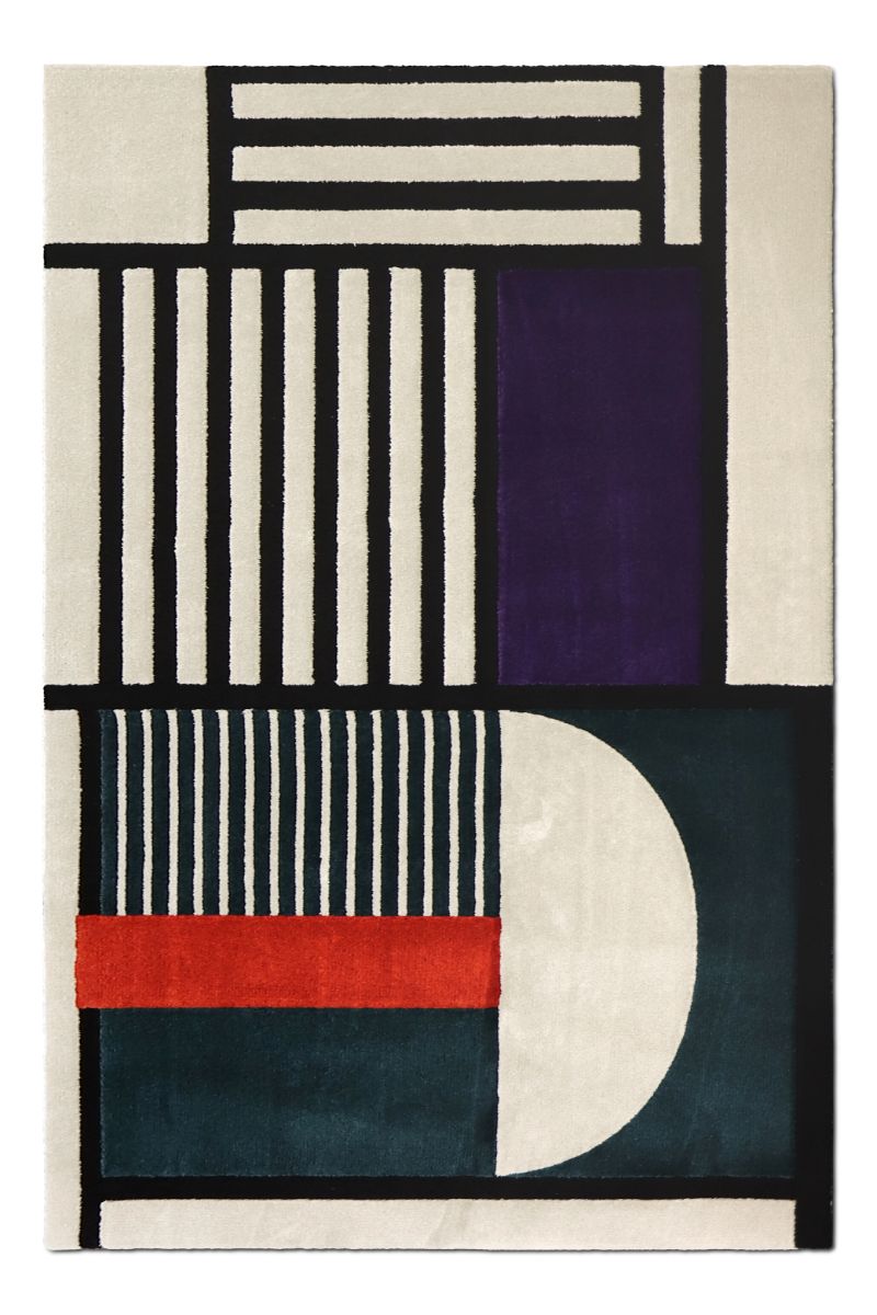 7 ways of styling your home with mid-century rugs Prisma I rug with its geometrical pattern and straight lines