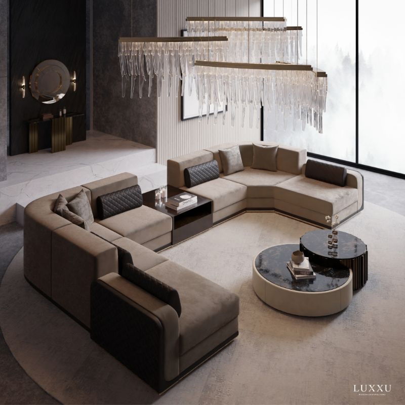Urban Modern Rugs: Add A Pop of Color To Your Living Room, modern contemporary living room with gray area rug