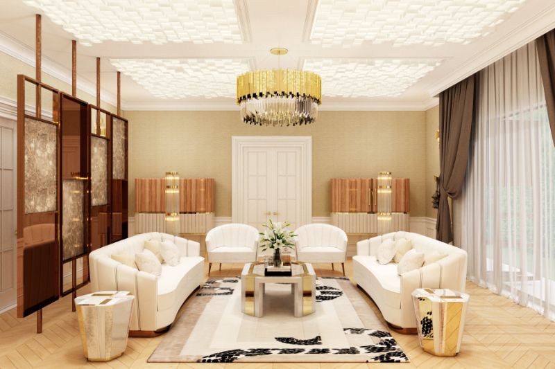 Top 20 Of The Best Wool Rugs To Warm Up Your Living Room modern classic living room with the Imperial snake rug, white sofa, and center table