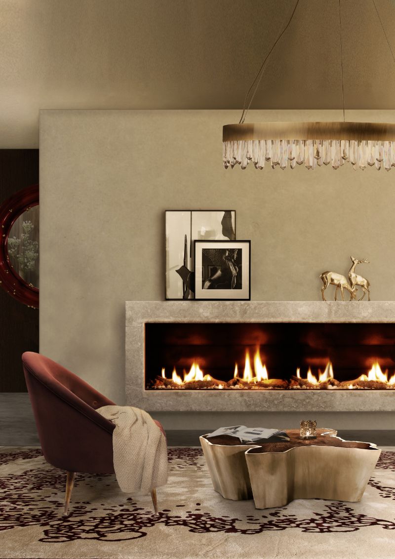 Elegant modern contemporary living room with Yupik Rug - Modern & Contemporary Area Wool Rugs