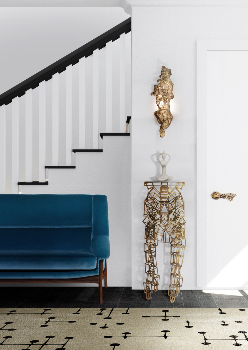 Modern hallway with umlaza rug, a beige hallway runner rug. 12 Living Room Rug Ideas To Refurbish Your Home