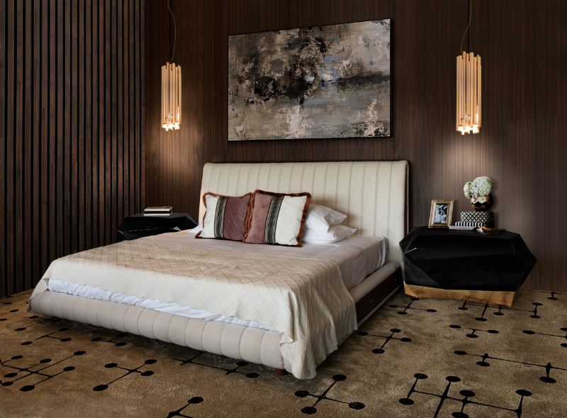 modern midcentury bedroom with nude rug with stellar design. 10 Key Decor Ideas For The Bedroom