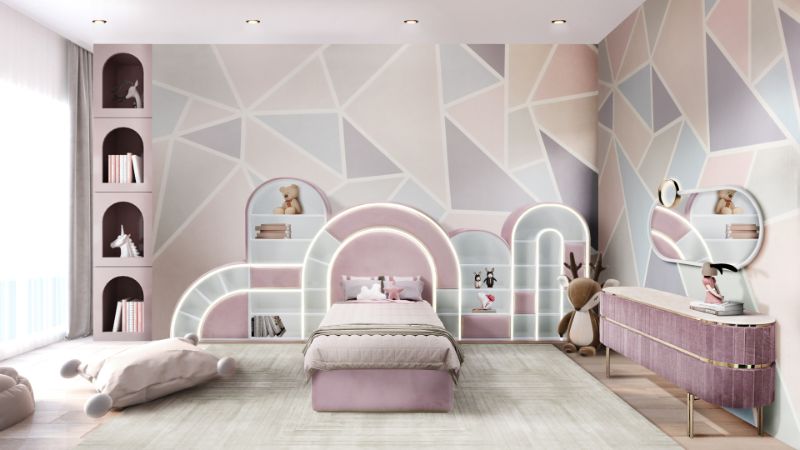 pink bedroom decor with a white area rug for a girl. 10 Key Decor Ideas For The Bedroom