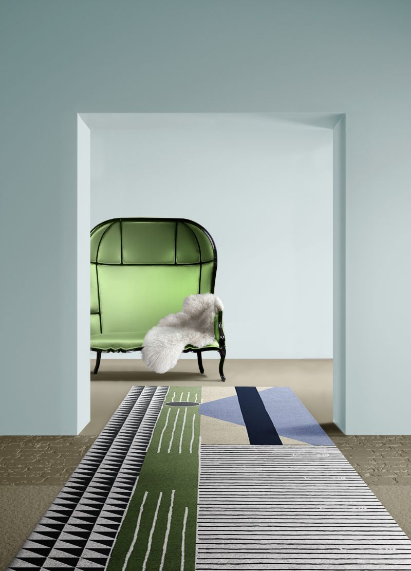 contemporary hallway decor with a colorful rug. Modern Hallway Ideas With The Most Stylish Rugs