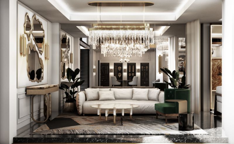 luxurious living room with gray area rug. The Finest Modern Wool Carpets - The 2022 Ultimate List