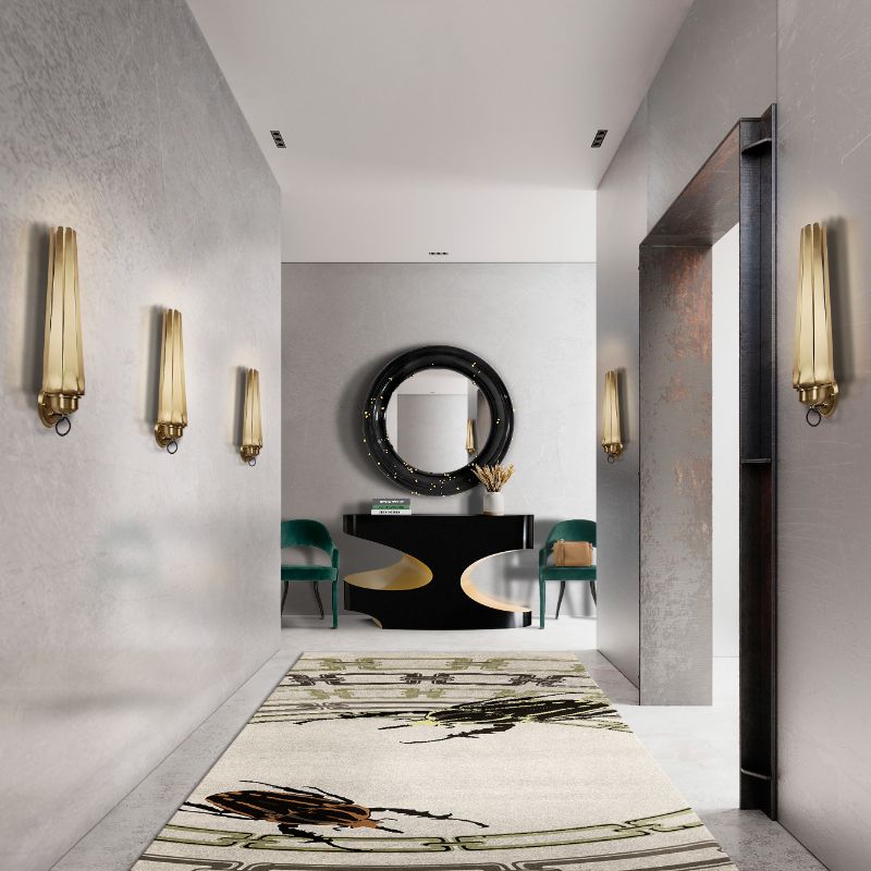 modern hallway with runner rug in neutral hues. Luxury Custom Rugs: The Most Unique and Exceptional Handmade Carpets