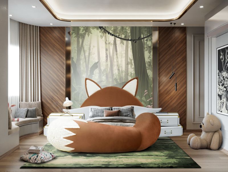7 Creative rug Ideas To Decorate Your House. A nature themed bedroom for kids