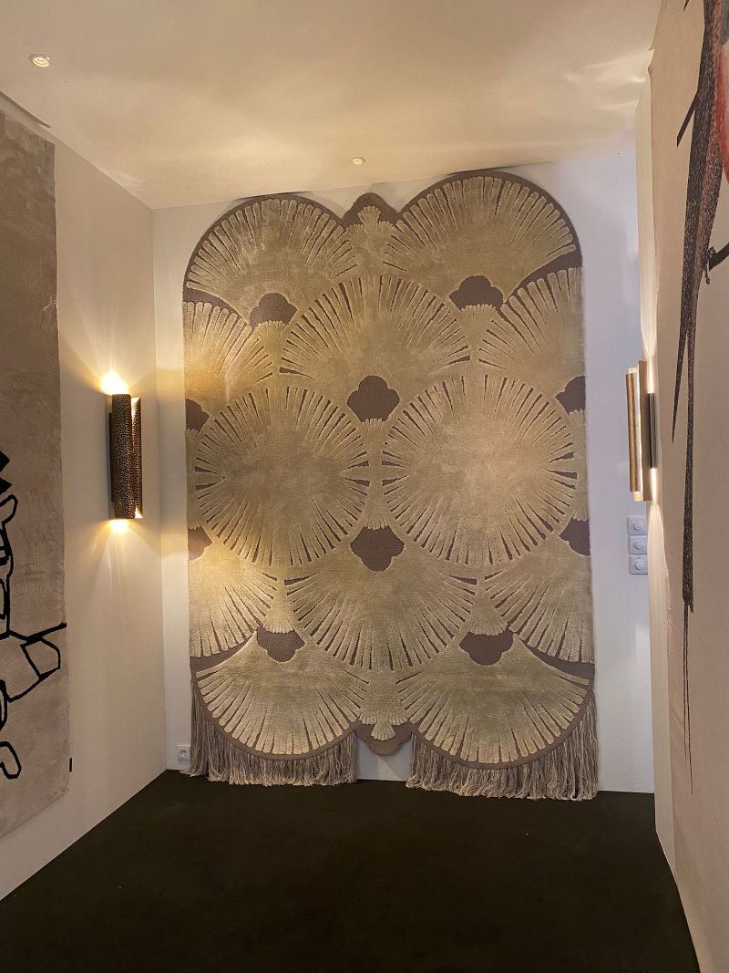 Where To Find The Finest Luxury Rugs at iSaloni 2022. the DÊCO RUG is a dashing wall rug that styles your room with style