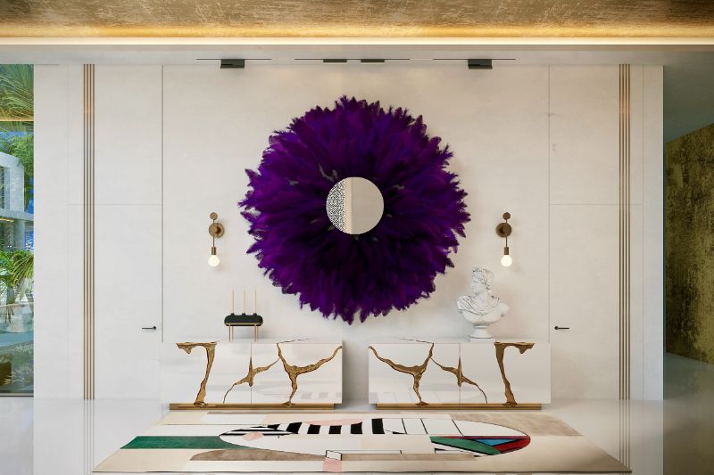 12 Rug Styling Ideas You Should Consider For Your Home. Sleek and elegant modern hallway with oscar rug, a geometric rug