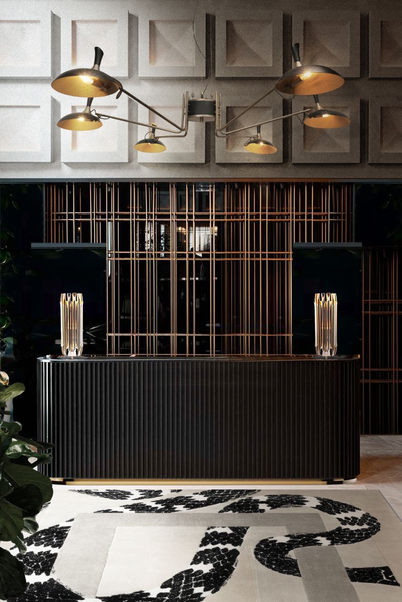 elegant modern contemporary hallway decor for hotel. with beige designer rugs