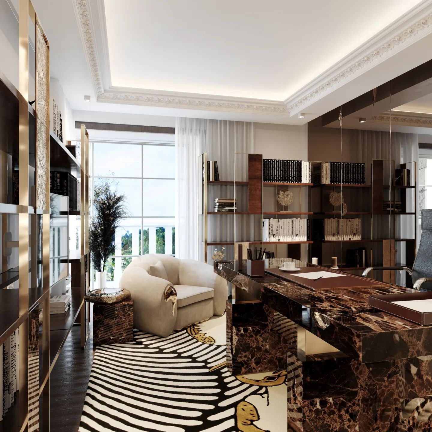 luxurious office design with couple Rug - Luxury Office Design: Trendy and Contemporary Rugs