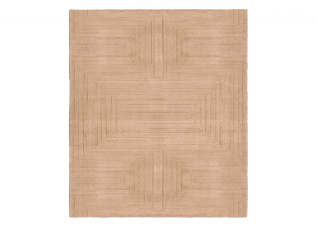 White Garden Rug  - Peach Fuzz 13-1023 - The Pantone Color Of 2024 in Interior Design